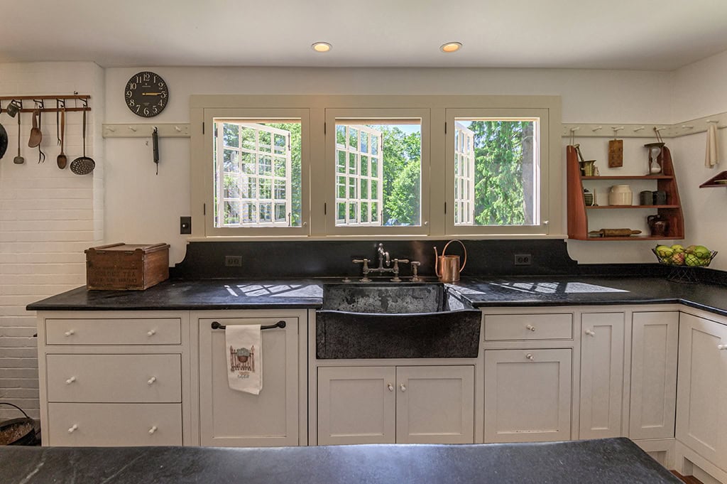 Wood Windows With Wavy Glass Image