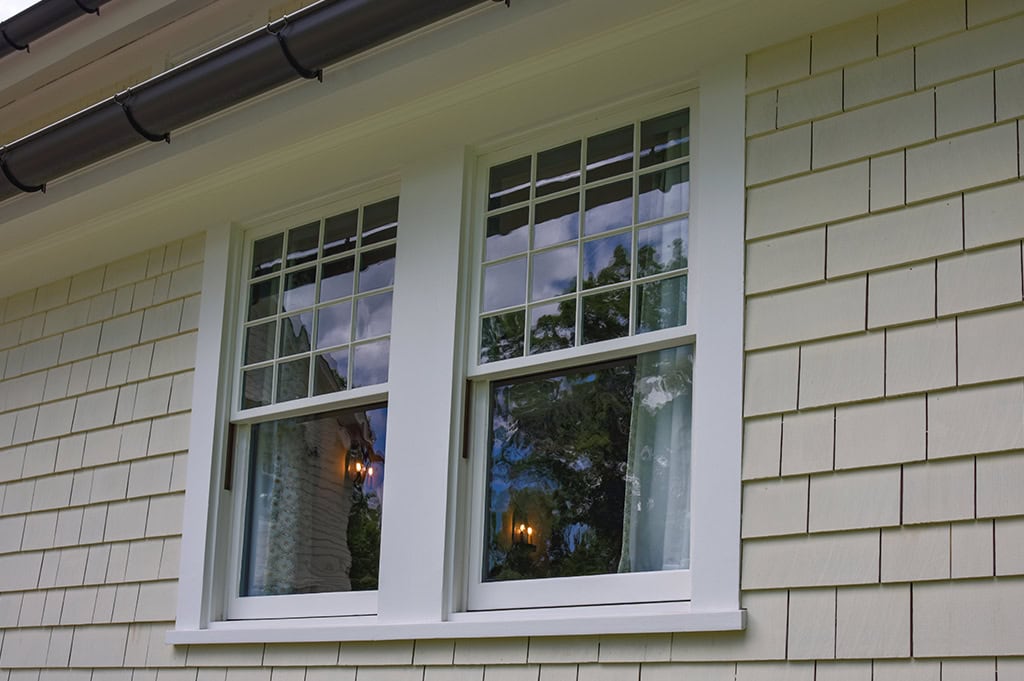 Wood Windows With Wavy Glass Image